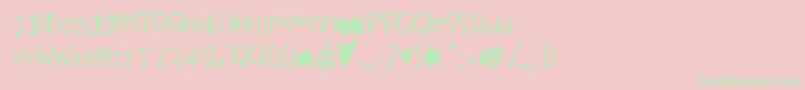 Libertysails-Schriftart – Grüne Schriften auf rosa Hintergrund