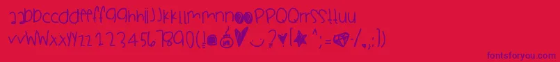 Libertysails-Schriftart – Violette Schriften auf rotem Hintergrund