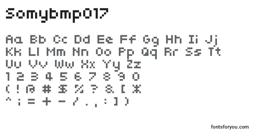 Czcionka Somybmp017 – alfabet, cyfry, specjalne znaki