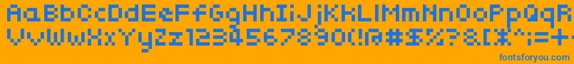 Somybmp017 Font – Blue Fonts on Orange Background