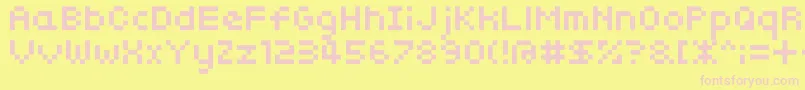 Somybmp017 Font – Pink Fonts on Yellow Background