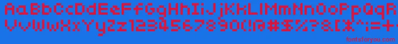 Somybmp017 Font – Red Fonts on Blue Background