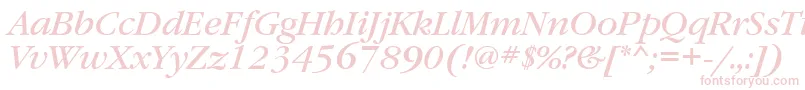 GaramondbookcttItalic Font – Pink Fonts on White Background