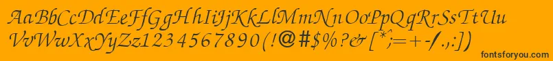 Шрифт ZabriskiescriptItalic – чёрные шрифты на оранжевом фоне