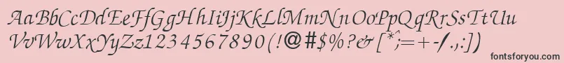 フォントZabriskiescriptItalic – ピンクの背景に黒い文字