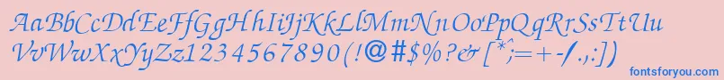 Шрифт ZabriskiescriptItalic – синие шрифты на розовом фоне