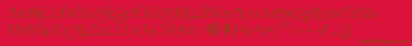 ZabriskiescriptItalic Font – Brown Fonts on Red Background