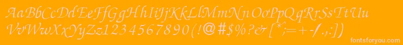 ZabriskiescriptItalic Font – Pink Fonts on Orange Background