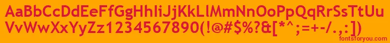 TrebuchetMsРџРѕР»СѓР¶РёСЂРЅС‹Р№ Font – Red Fonts on Orange Background