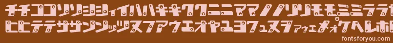 フォントKankanaK – 茶色の背景にピンクのフォント