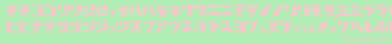 フォントKankanaK – 緑の背景にピンクのフォント