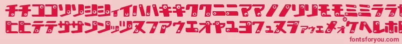 フォントKankanaK – ピンクの背景に赤い文字