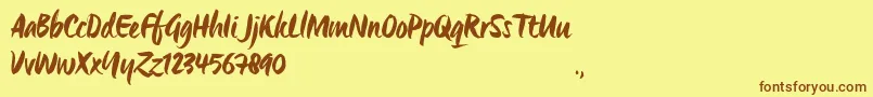 OrigoTrial Font – Brown Fonts on Yellow Background