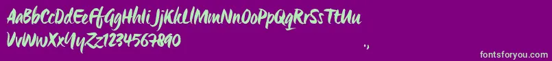 OrigoTrial Font – Green Fonts on Purple Background