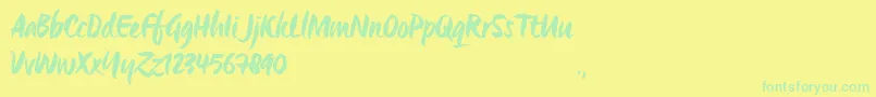 OrigoTrial Font – Green Fonts on Yellow Background