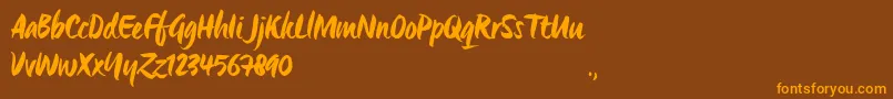 OrigoTrial Font – Orange Fonts on Brown Background