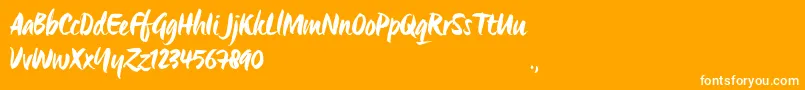 OrigoTrial Font – White Fonts on Orange Background