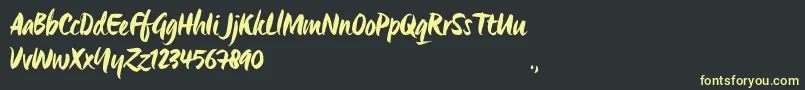 OrigoTrial Font – Yellow Fonts on Black Background