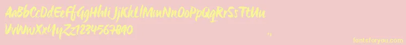 OrigoTrial Font – Yellow Fonts on Pink Background