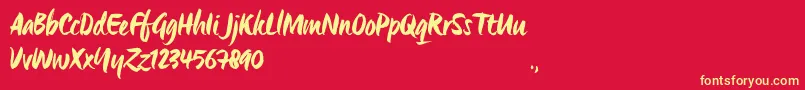OrigoTrial Font – Yellow Fonts on Red Background
