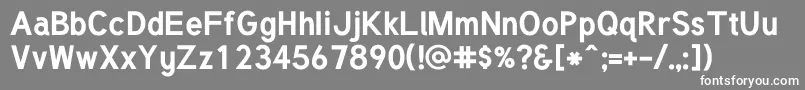 フォントTuffyBold – 灰色の背景に白い文字