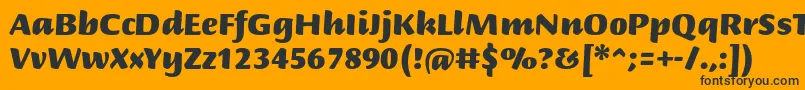 BriemscriptstdUltra Font – Black Fonts on Orange Background