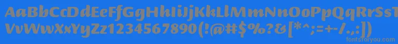 フォントBriemscriptstdUltra – 青い背景に灰色の文字