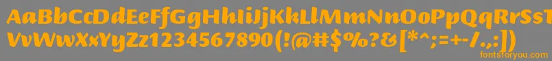 フォントBriemscriptstdUltra – オレンジの文字は灰色の背景にあります。