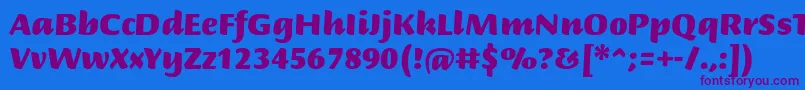 BriemscriptstdUltra Font – Purple Fonts on Blue Background