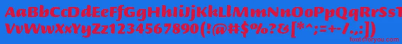 フォントBriemscriptstdUltra – 赤い文字の青い背景