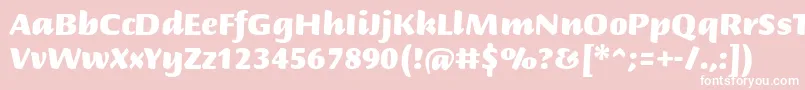 BriemscriptstdUltra-Schriftart – Weiße Schriften auf rosa Hintergrund