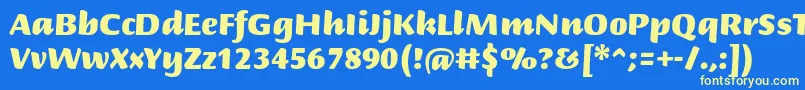 BriemscriptstdUltra Font – Yellow Fonts on Blue Background