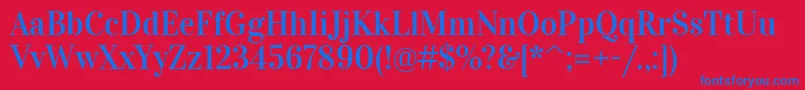 VidalokaRegular Font – Blue Fonts on Red Background