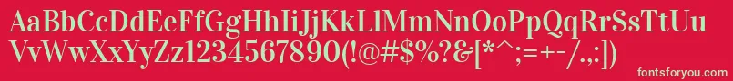 VidalokaRegular Font – Green Fonts on Red Background