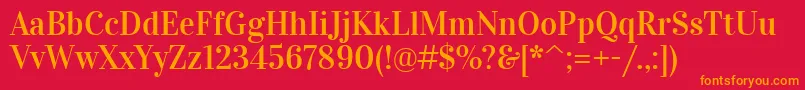 VidalokaRegular Font – Orange Fonts on Red Background