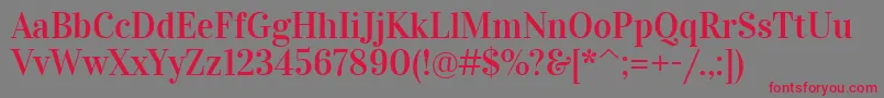 フォントVidalokaRegular – 赤い文字の灰色の背景