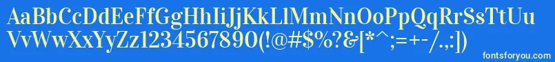 フォントVidalokaRegular – 黄色の文字、青い背景
