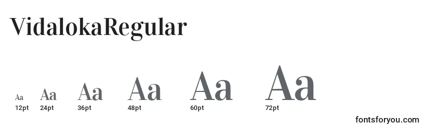 VidalokaRegular Font Sizes