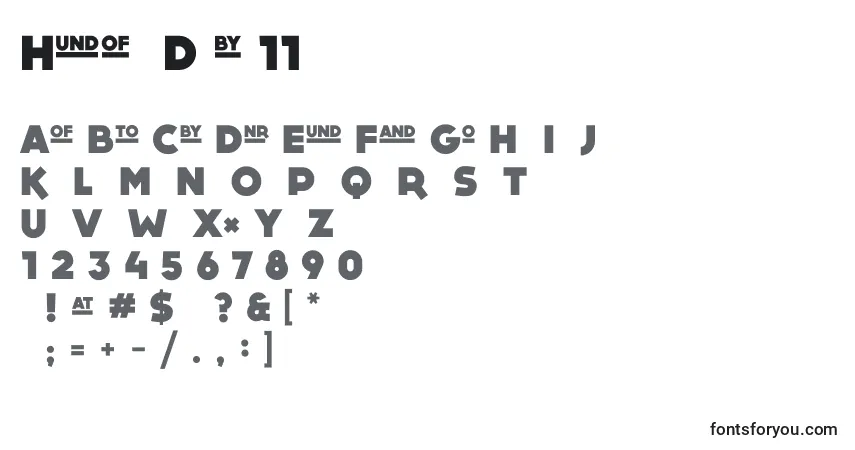 A fonte HeavyDock11 – alfabeto, números, caracteres especiais