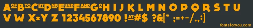 フォントHeavyDock11 – 黒い背景にオレンジの文字