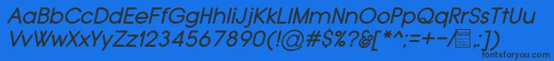 TypoGroteskRoundedItalicDemo Font – Black Fonts on Blue Background
