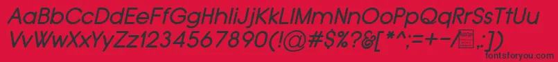 TypoGroteskRoundedItalicDemo Font – Black Fonts on Red Background