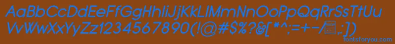 フォントTypoGroteskRoundedItalicDemo – 茶色の背景に青い文字