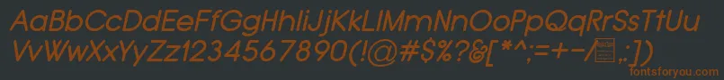 TypoGroteskRoundedItalicDemo Font – Brown Fonts on Black Background
