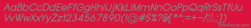 TypoGroteskRoundedItalicDemo Font – Gray Fonts on Red Background