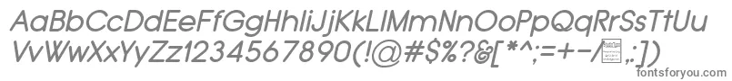 Шрифт TypoGroteskRoundedItalicDemo – серые шрифты на белом фоне