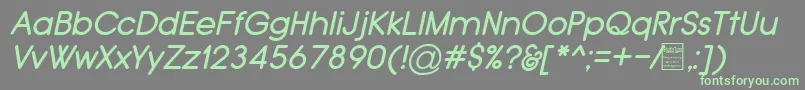 TypoGroteskRoundedItalicDemo Font – Green Fonts on Gray Background