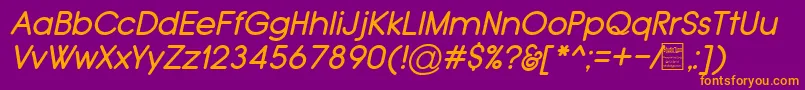 Police TypoGroteskRoundedItalicDemo – polices orange sur fond violet