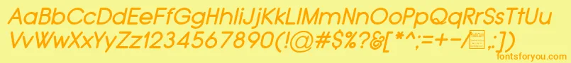 TypoGroteskRoundedItalicDemo Font – Orange Fonts on Yellow Background