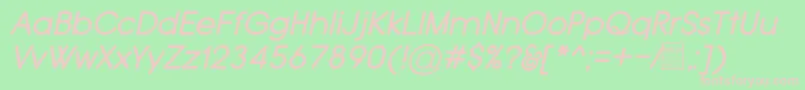 TypoGroteskRoundedItalicDemo-fontti – vaaleanpunaiset fontit vihreällä taustalla